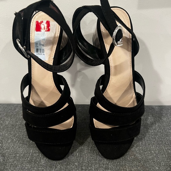 BAR III women’s raw fabric open toe black sandals/size 6 - Picture 9 of 11